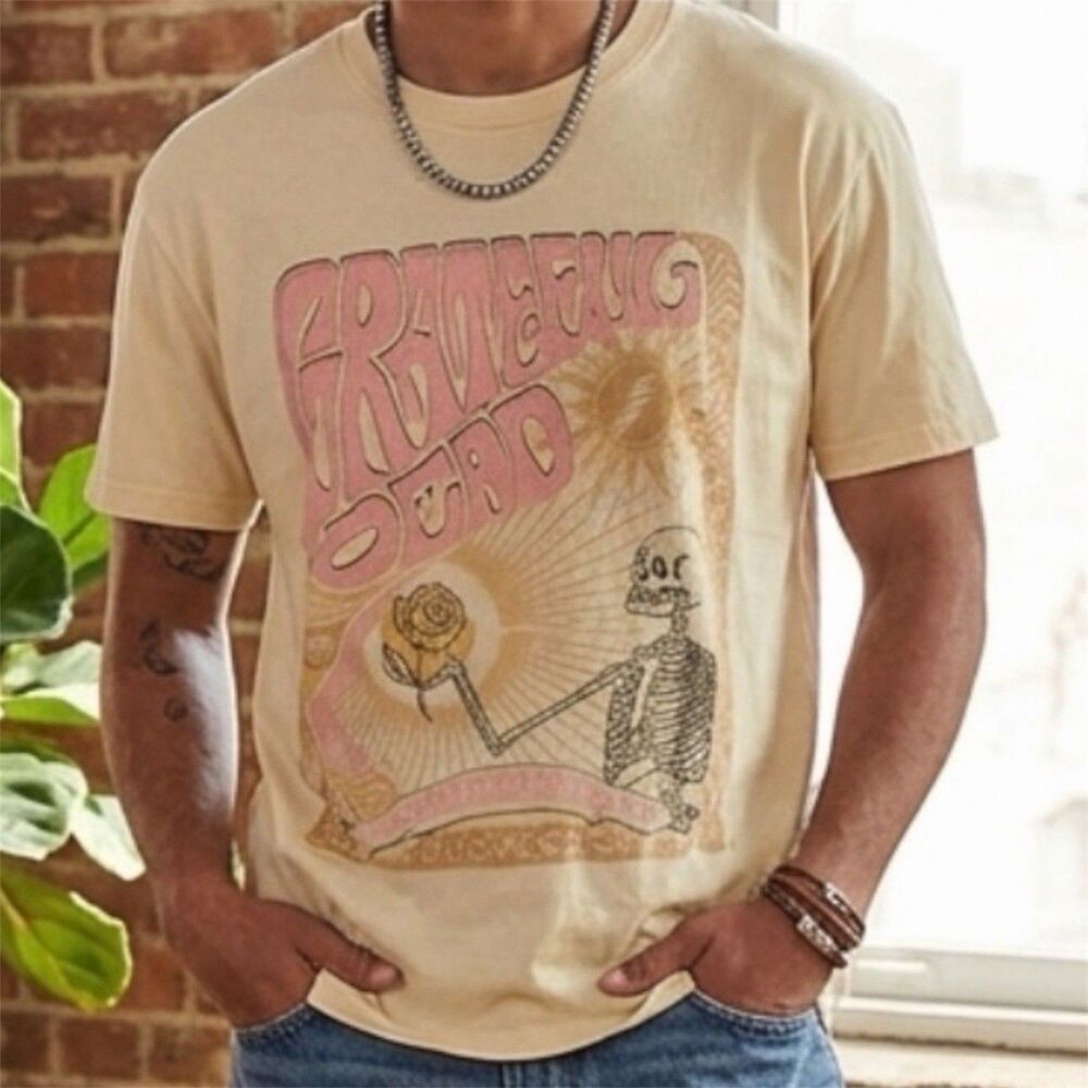 Grateful Dead American Eagle T-Shirt Summer Tour '76 Band XS/S Skeleton Rose
